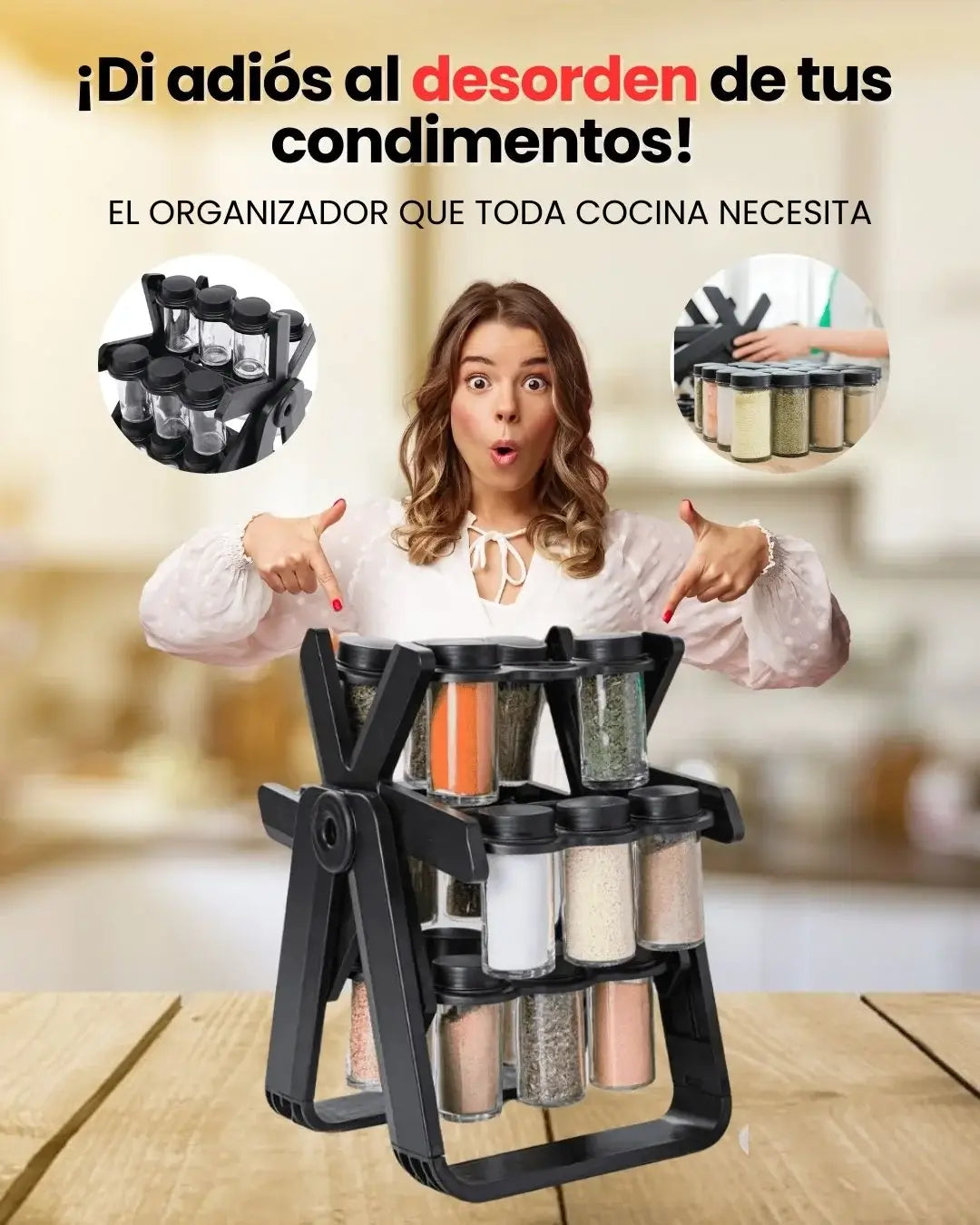 organizador de Condimentero Giratorio 360